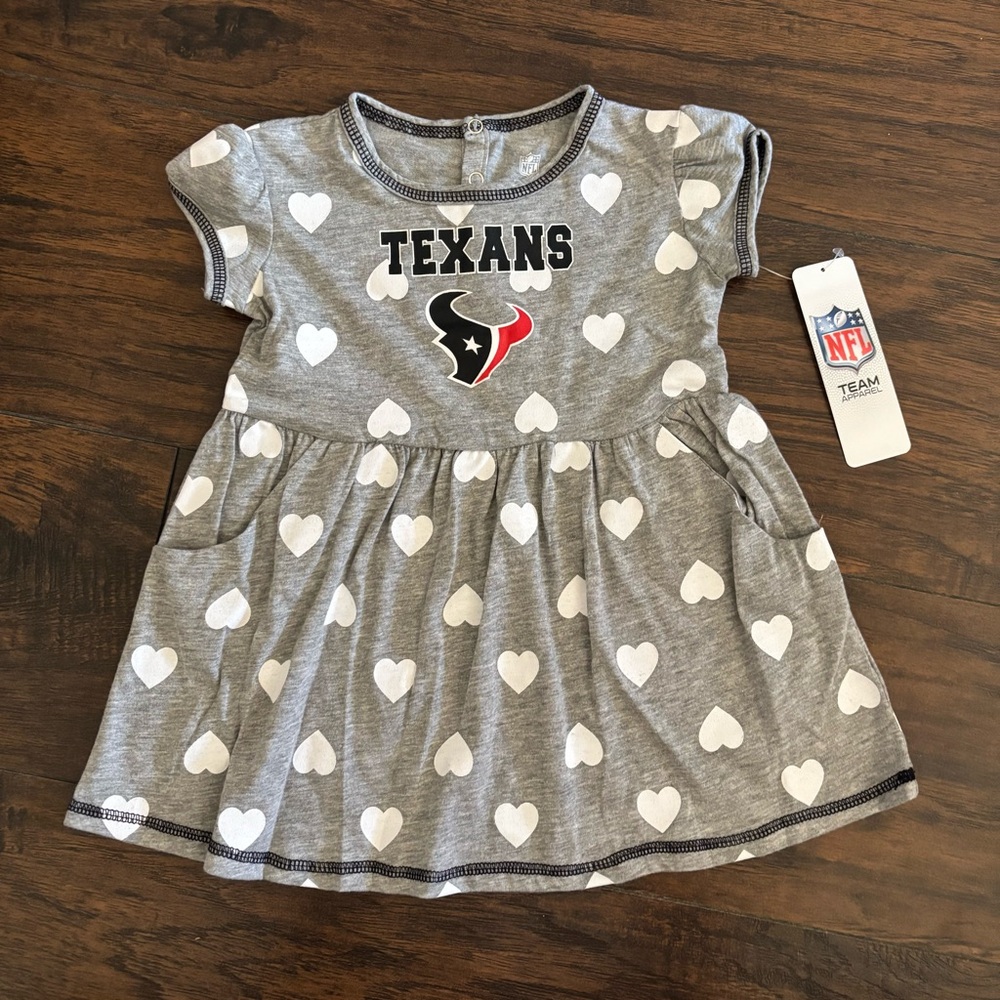 Girls NFL Texans Gray Heart Dress